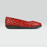 Zapato casual estilo balerina de borrego rojo